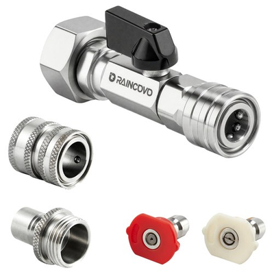 #ad #ad Garden Hose Shut Off Valve to Pressure Washer Adapter 3 4quot; GHT to 1 4quot; Quick... $33.41