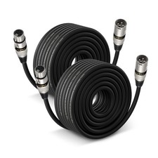 Balanced 3Pin XLR Male To Female Microphone DMX Cable Patch Cords 50 Ft 2 Pack