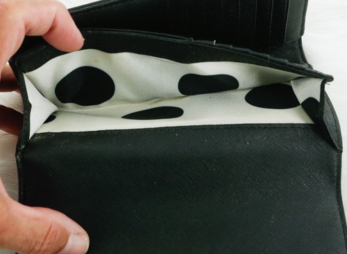 Kate Spade Geldbörse schwarz Bifold Slim, Druckknopfverschluss, Reißverschluss Außentasche - Bild 4 von 5