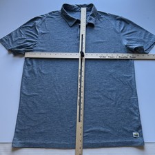 Vuori Strato Tech Polo Shirt Men's Large Blue Heather Performance Stretch V188