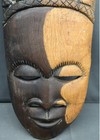 Vintage Hand-carved Two-tone Wood African Tribal Mask — photo 3