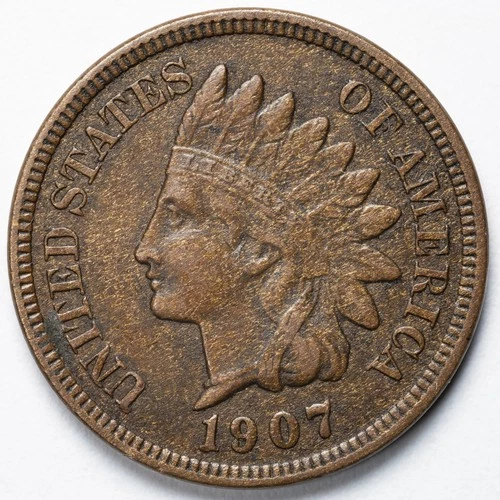 1907 Indian Head Penny Cent Extremely Fine (XF)