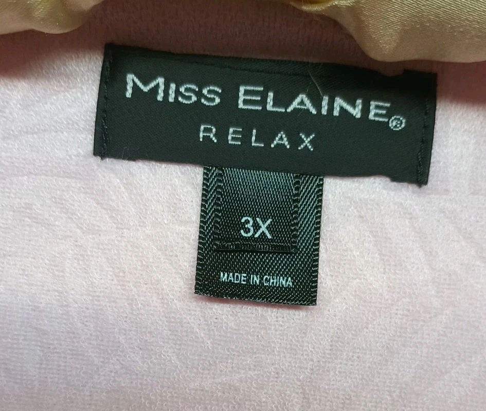 Abrigo de Casa Miss Elaine Rosa Pastel Bata Corta Cremallera Completa Trad 3XL Algodón NUEVO Foto 4 de 4