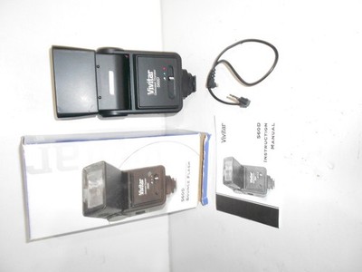 VIVITAR 560D BOUNCE CAMERA FLASH UNIT with HOT SHOE & PC CORD - TESTED VGC