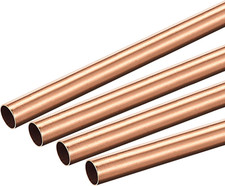 Copper Round Tube 5mm OD 0.2mm Wall Thickness 300mm Length Pipe Tubing 4 Pcs
