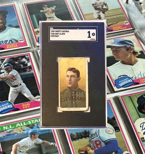 1909-11 T206 SWEET CAPORAL T206 NAP LAJOIE PORTRAIT HOF SCG - 1 “NICE CARD”