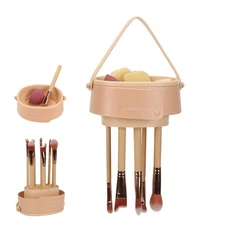 Foldable Silicone Makeup Brush Cleaner Mat 3 in 1 Scrubber Bowl Washer Organizer