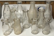 Lot of 11 Vintage Assorted Scarcer Embossed Pennsylvania Milk Bottles