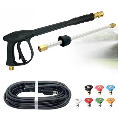 High Pressure 5800PSI Car Power Washer Gun Spray Wand Lance Nozzle and Hose Kit