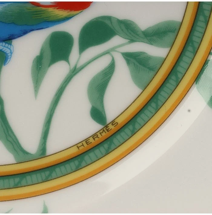 Hermes Paris Tucanes Plato Postre Pájaro Porcelana 21,5 cm Juego de 2 Sin Caja Usado Foto 4 de 4