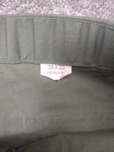 VTG Military pants Mens 36 x 33 OG 507 US Utility Fatigue Trousers 80's EUC - Picture 6 of 16
