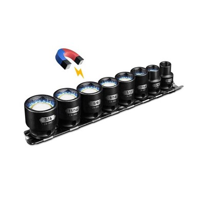 BLACKROBOT 3/8'' Drive Magnetic Impact Socket Set, 8-Piece Shallow S... Fast Ship