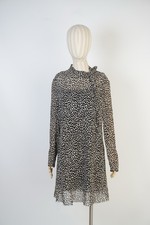 RED VALENTINO Womens Leopard Print Sheer Lined Dress Size 40