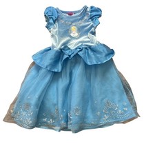 Disney Cinderella Costume Dress Kids Blue Velvet Glitter Tulle SIZE 2T