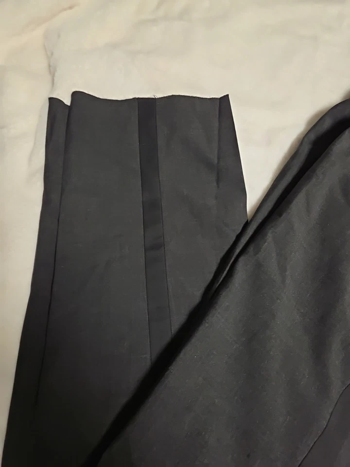 Mens 42 Reg Flying Cross Uniform Pants,  Gray With 1 Inch Black Stripe, Unhemmed - Image 3 of 4