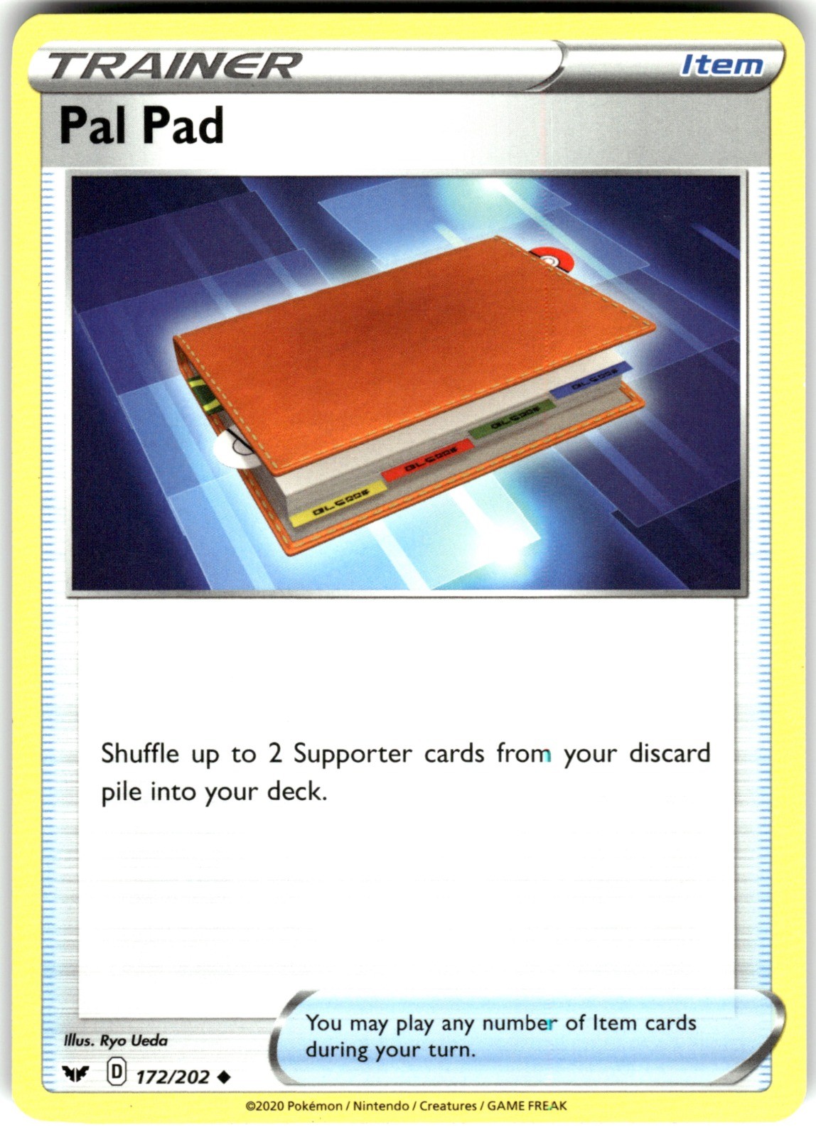 Pal Pad Regular 172/202 SWSH01 SWSH01: Sword & Shield Base Set Pokemon Card LP