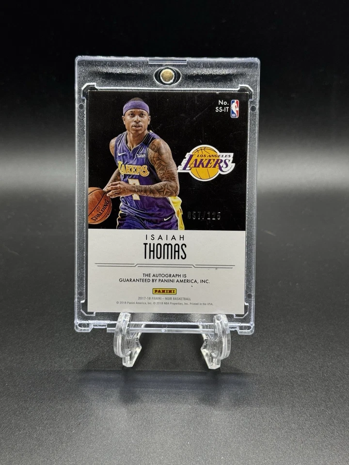 2017-18 Panini Noir-Spotlight Signatures Vertical Isaiah Thomas #SS-IT/125 AUTOMÁTICO Foto 2 de 2