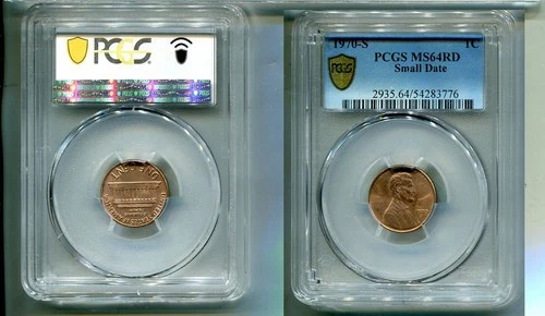 1970 S LINCOLN HEAD PENNY SMALL DATE PCGS MS64 RED 8070T