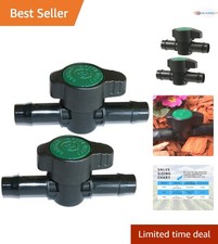 2-Pack Plastic Inline Ball Valves 13mm 1/2in for Irrigation and Aquariums
