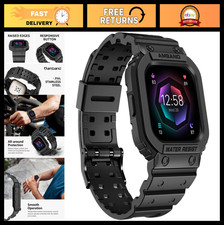 Rugged Sport Smartwatch Bands Case for Fitbit Versa 4/3/2, Sense 2, Lite - Men