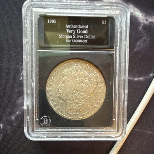 1901 Morgan Silver Dollar Authenticated Very Good Grade BA17-00040-022