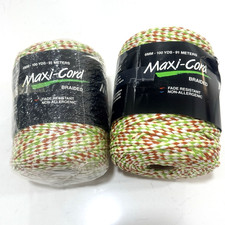 Maxi Cord Braided Macrame Cord Lot of 2 Green Orange Yellow White100 Yds NEW