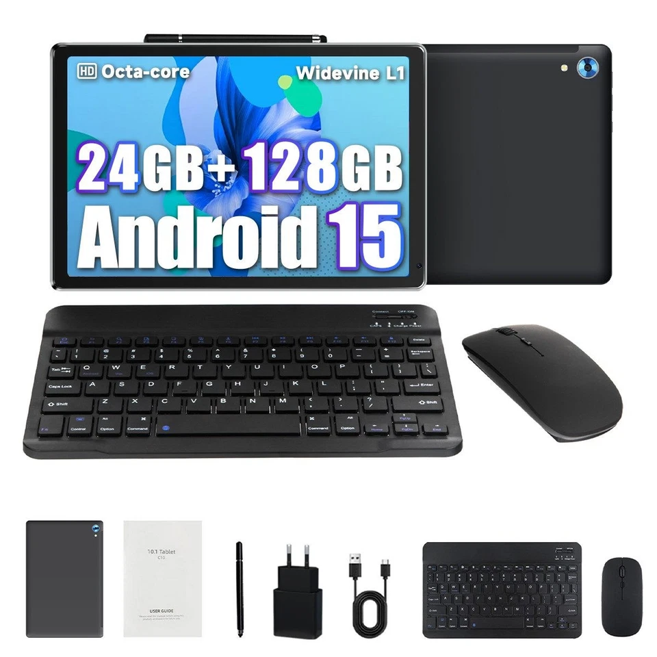 Android 15 10 Zoll 24GB RAM+128GB+1TB Erweiterbar 1280x800 IPS HD Tablet - Bild 2 von 4