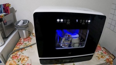 Mini Geschirrspüler, BLITZHOME Mini Spülmaschine Touch Steuerung, 9 Programme