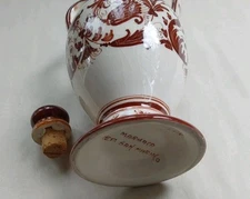 Signed Lux Marmaca Republic San Marino Italian Two Handle Bottle/Vase w/Stopper