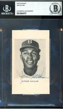 Jim Gilliam Beckett BAS Signed 3x4 Photo 1953 Autographed