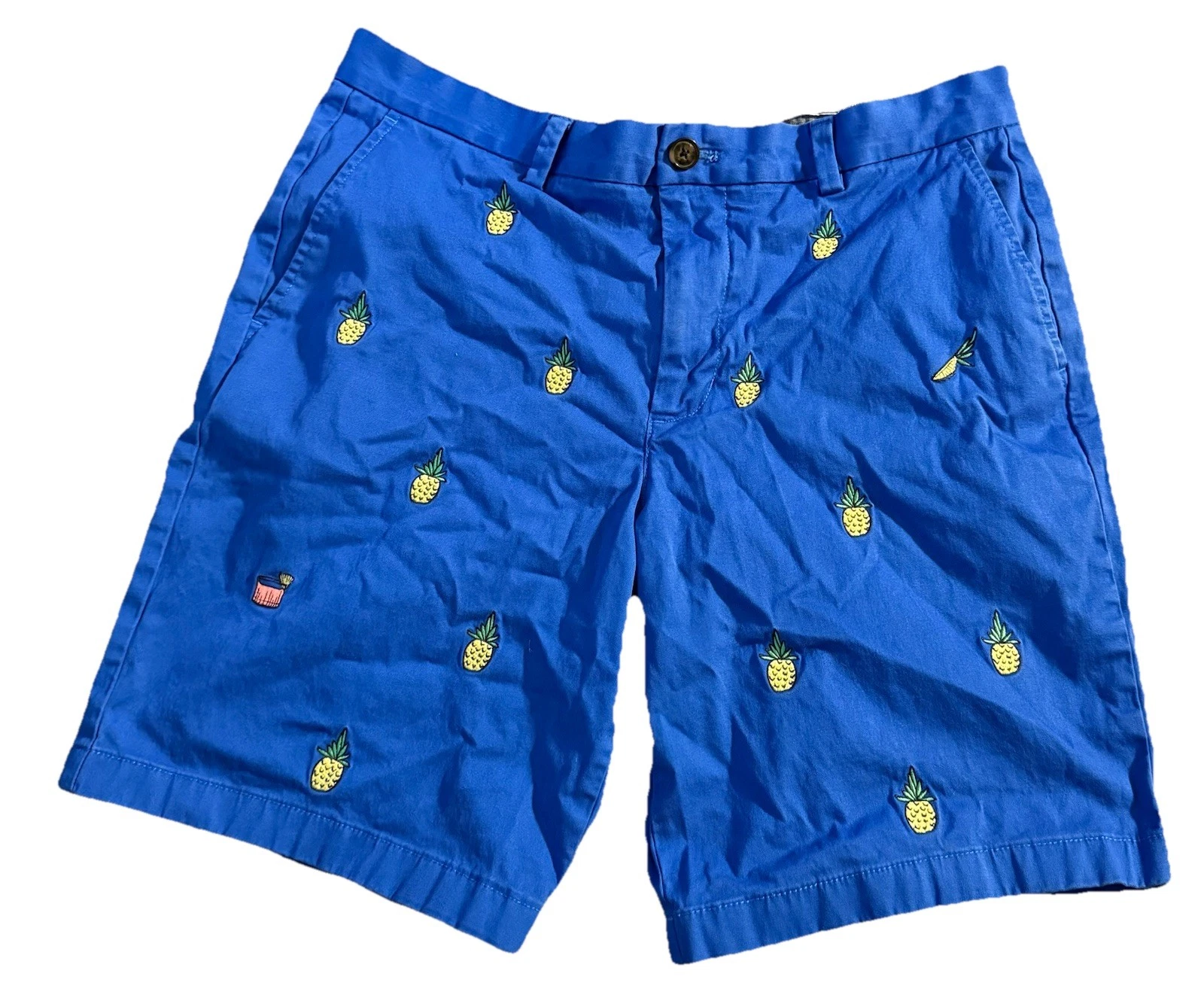Vineyard Vines Mens Breaker Shorts US 32 Pineapple Regatta Embroidered Blue