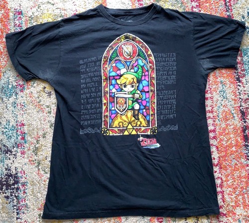black colored t shirt size L Zelda Tags 