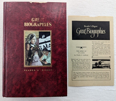 Great Biographies Readers Digest; 1st Ed 1987; Lindenbergh; Nightingale; Edison