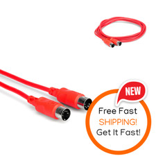 Cable MIDI Hosa MID-310RD 5 pines discreto macho a macho rojo DIN Sysex blindado