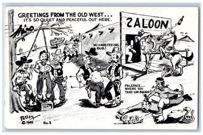 Petley Postcard Greetings From The Old West Cowboy Chula Vista California CA