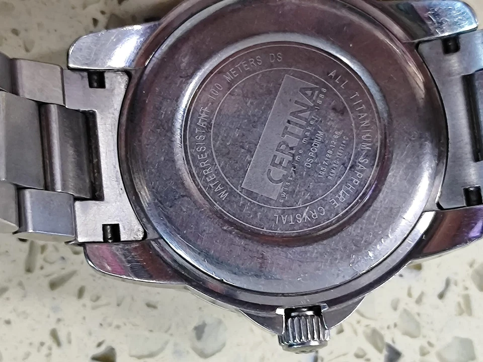 Reloj Certina DS Podium Titanio Dos Temporizadores 193.7129.12.66 Trabajo LCD Sangrado Foto 3 de 4