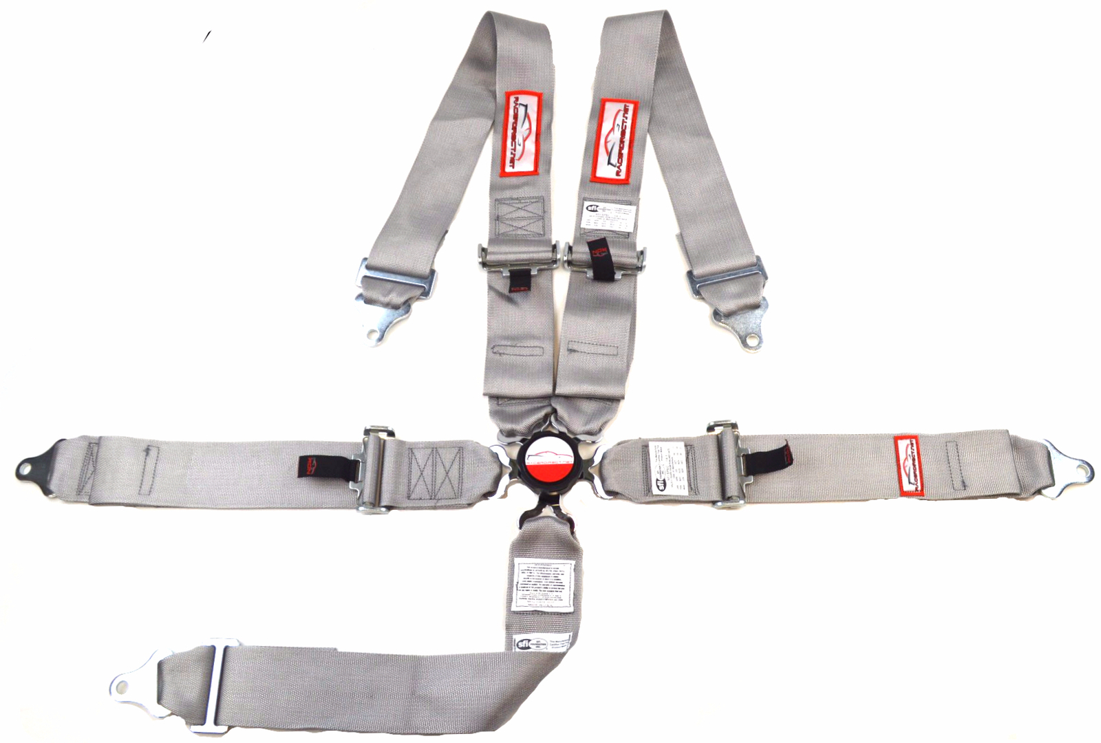 RACERDIRECT 5 PT 3" SFI 16.1 CAM LOCK RACING HARNESS ROLL BAR MOUNT GRAY