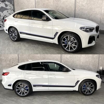 GAFAT Antislipmatten Voor BMW X3 G01 / X4 G02 / IX3 – Set Voor Bekerhouder, Armleuning & Deurvakken – Zacht Rubber – Wit