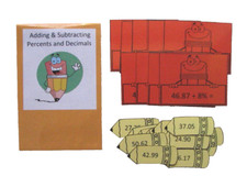 Teacher Made Math Center Resource Practice Game Add Subtract Percents Decimals