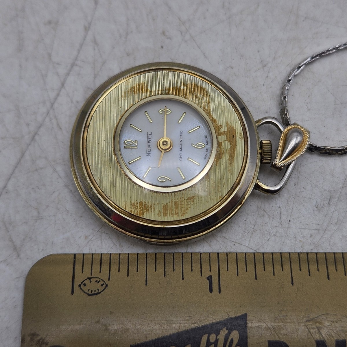 READ* Vintage Norbee Antimagnetic Swiss Made Manual Wind Pendant