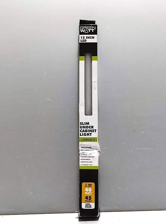 Green Watt 12 Inch Plug in LED Slim Under Cabinet Light Bar Light