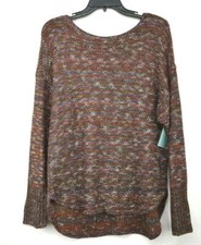 Susina Womens Marled Knit High/Low Hem Pullover Sweater Scoop Neck NWT