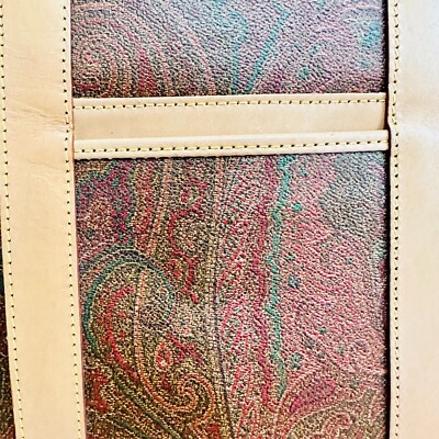 AUTHENTIC ETRO PAISLEY CANVAS AND LEATHER LAPTOP BAG BRIEFCASE