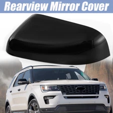 LH Door Wing Side Mirror Cover Cap for Ford EXPLORER 2016~2019 Black Left Driver