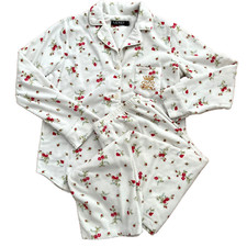 Lauren Ralph Lauren women's pajama set fleece M pink rose long sleeve pants F