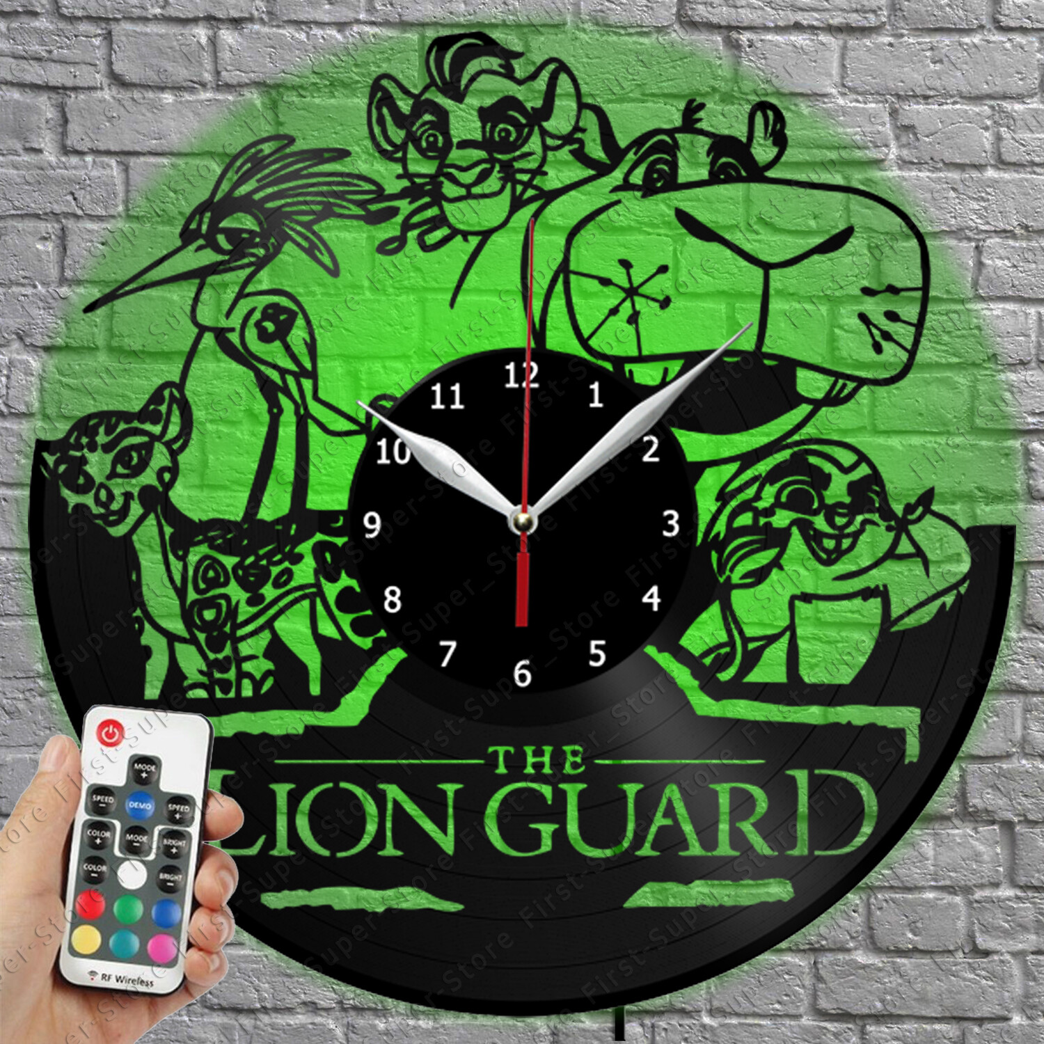 LED Clock Lion Guard Vinyl Record Wall Clock with LED Light 1354