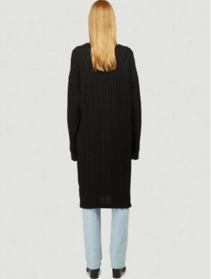 Our Legacy Women's Long Line Cardigan Black Wool Oversize 34 S NWT