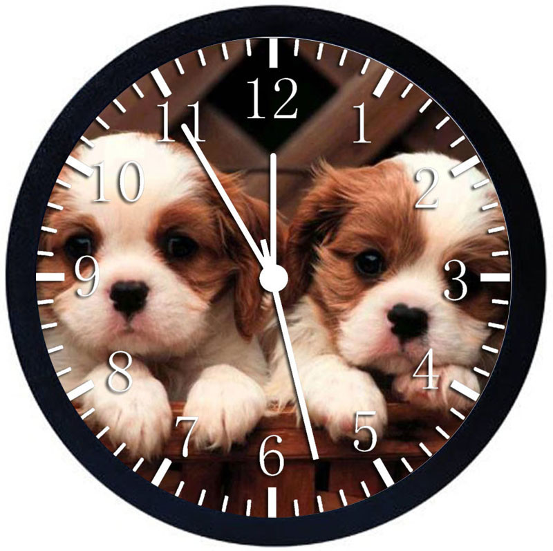 Cavalier King Charles Spaniel Black Frame Wall Clock Nice Decor or Gifts W155