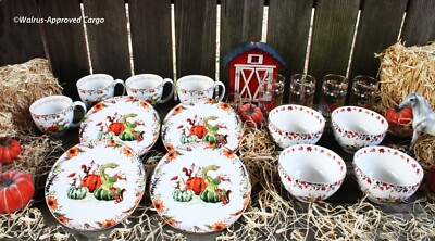 ANTHROPOLOGIE INSLEE FARISS AUTUMN S BOUNTY PLATES, BOWLS, MUGS, GLASSES - NIB
