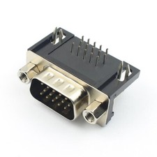 1Pcs D-SUB VGA 15 Pin Male Right Angle PCB Connector 3 Rows Type 8.89